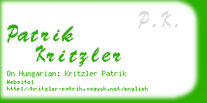 patrik kritzler business card